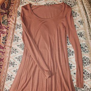 Charlotte Russe Mauve Long Sleeve Skater Dress